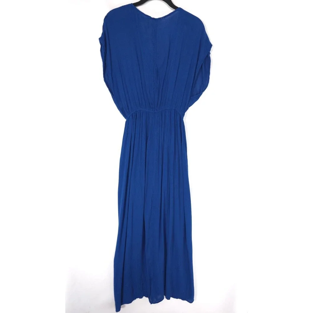 ANTHROPOLOGIE ELAN‎ Women's New Maxi Dress XS Blue Double Slit N-RG5014